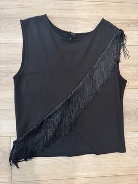 W5 Black Diagonal Fringe Tank